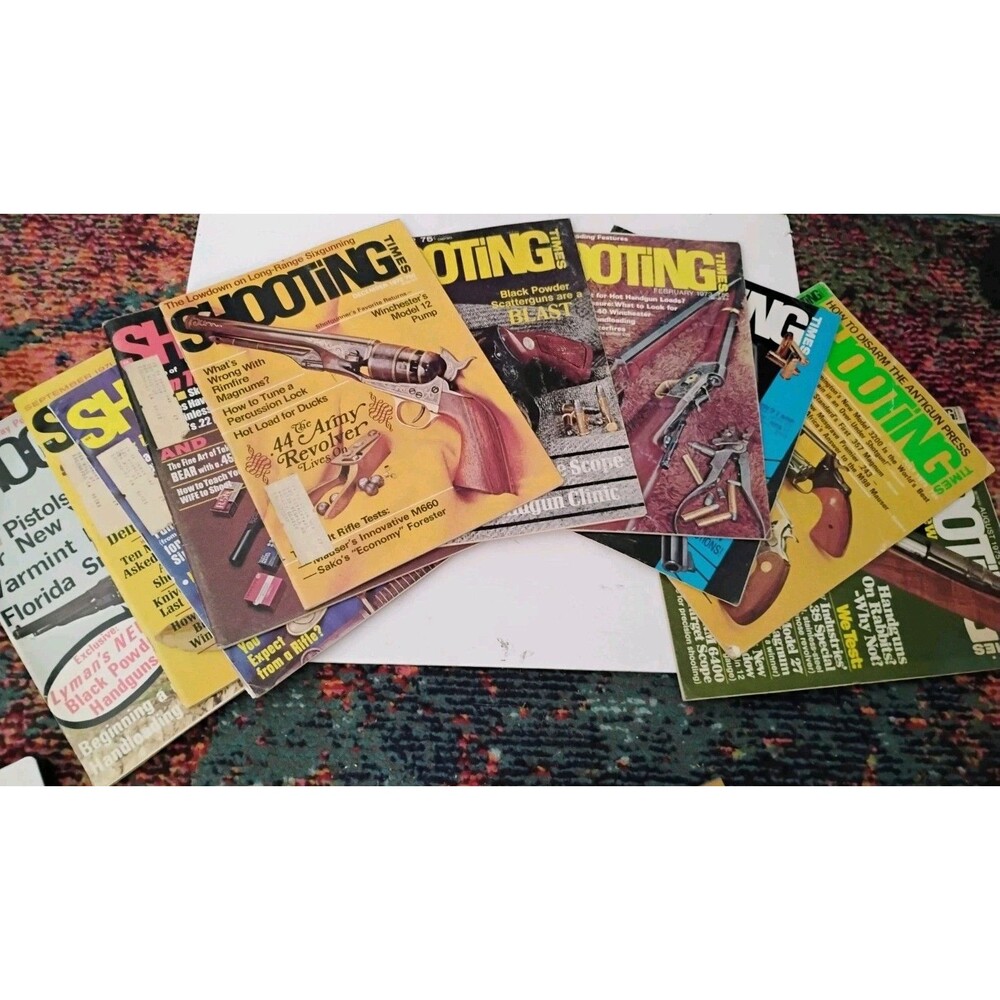 Vintage Shooting Times Magazine Lot of 8 1970s Firearms Gun Collecting History